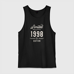 Майка мужская хлопок 1998 ограниченный выпуск, цвет: черный