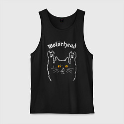Майка мужская хлопок Motorhead rock cat, цвет: черный