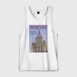 Майка мужская хлопок Москва на обложке журнала ретро, цвет: белый
