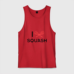 Майка мужская хлопок I Love Squash, цвет: красный