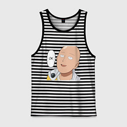 Майка мужская хлопок Saitama - Okey, цвет: черная тельняшка