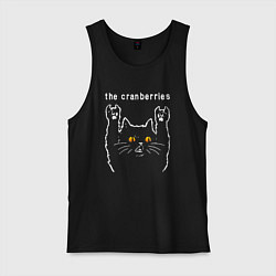 Майка мужская хлопок The Cranberries rock cat, цвет: черный