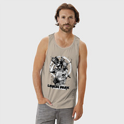 Майка мужская хлопок Linkin Park all, цвет: миндальный — фото 2