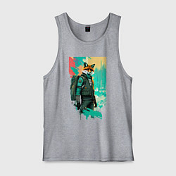 Мужская майка Лис-геолог - нейросеть