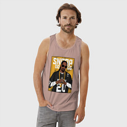 Майка мужская хлопок Snoop dogg с цепями, цвет: пыльно-розовый — фото 2