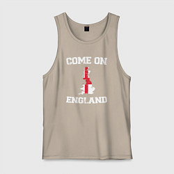 Майка мужская хлопок Come on England, цвет: миндальный
