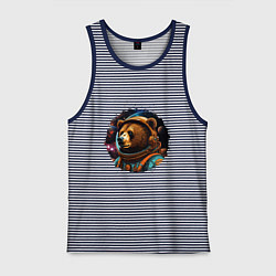 Мужская майка Медведь космонавт