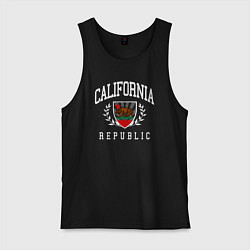 Майка мужская хлопок Cali republic, цвет: черный