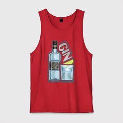 Майка мужская хлопок Джин, цвет: красный