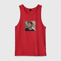 Майка мужская хлопок Пустой взгляд Киллиана, цвет: красный