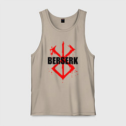 Майка мужская хлопок Берсерк Кровавое клейно, цвет: миндальный