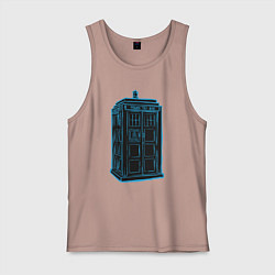 Майка мужская хлопок Black tardis, цвет: пыльно-розовый