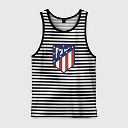 Майка мужская хлопок Atletico Madrid FC, цвет: черная тельняшка