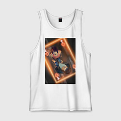 Майка мужская хлопок Алиса в пограничье Арису с Усаги на карте, цвет: белый