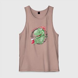 Мужская майка Новогодний тирекс