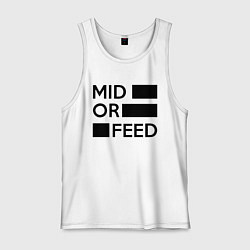 Майка мужская хлопок Mid or feed, цвет: белый