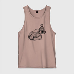 Майка мужская хлопок Медоед стильный, цвет: пыльно-розовый