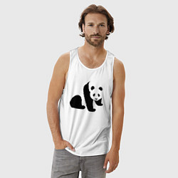 Майка мужская хлопок Гигантская панда, цвет: белый — фото 2