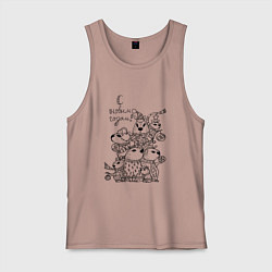 Мужская майка Новогодняя семья капибары - раскраска