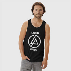 Майка мужская хлопок Linkin Park logo, цвет: черный — фото 2