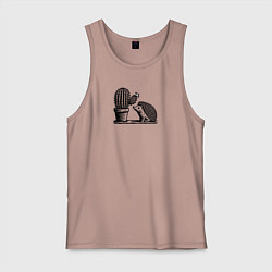 Мужская майка Ежик и кактус