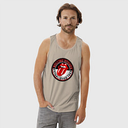 Майка мужская хлопок Rolling Stones established 1962, цвет: миндальный — фото 2