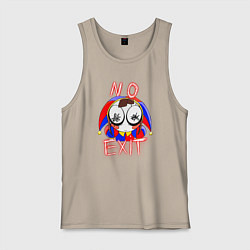 Майка мужская хлопок No exit Pomni, цвет: миндальный