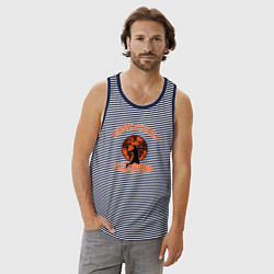 Майка мужская хлопок Basketball champions, цвет: синяя тельняшка — фото 2