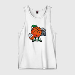 Майка мужская хлопок Хип-хоп баскетбол, цвет: белый