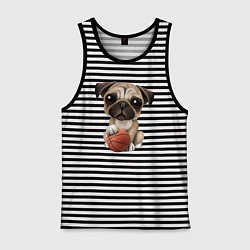 Мужская майка Мопс баскетболист