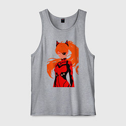 Майка мужская хлопок Asuka Langley is Dead Serious, цвет: меланж