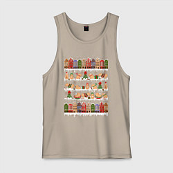 Мужская майка Капибара зимой на Новый год