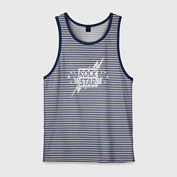 Майка мужская хлопок Guitar rock star, цвет: синяя тельняшка