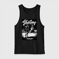 Майка мужская хлопок MoMo - фигурное катание, цвет: черный