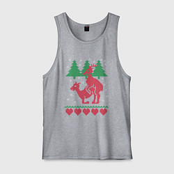 Майка мужская хлопок Олени шалят, цвет: меланж