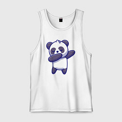 Майка мужская хлопок Dabbing panda, цвет: белый