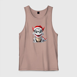 Майка мужская хлопок Новый год 2024 год дракона, цвет: пыльно-розовый