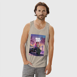 Майка мужская хлопок GTA6, цвет: миндальный — фото 2