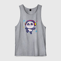 Майка мужская хлопок Music panda, цвет: меланж