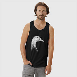 Майка мужская хлопок Гусь в профиль, цвет: черный — фото 2