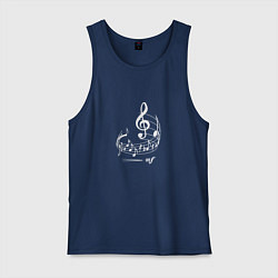 Мужская майка Музыкальные ноты на нотном стане