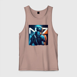 Майка мужская хлопок Mass Effect - character ai art, цвет: пыльно-розовый