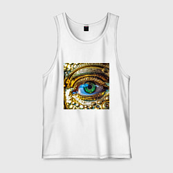 Мужская майка Золотой глаз металлический в стиле стимпанк зелено