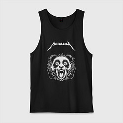 Майка мужская хлопок Metallica rock panda, цвет: черный