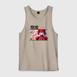 Майка мужская хлопок Evangelion - Asuka, цвет: миндальный