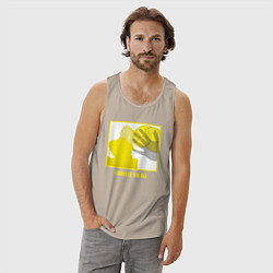 Майка мужская хлопок Squeeze em all, цвет: миндальный — фото 2