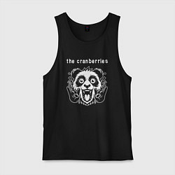 Майка мужская хлопок The Cranberries rock panda, цвет: черный