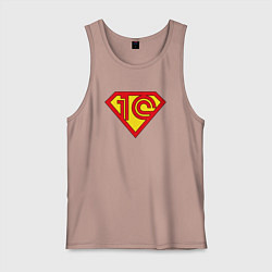 Майка мужская хлопок Супер 1cмен, цвет: пыльно-розовый