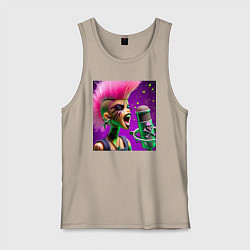 Майка мужская хлопок Barbie and punks not dead, цвет: миндальный