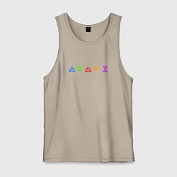 Майка мужская хлопок Символы знаков, цвет: миндальный